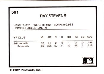1987 ProCards #591 Ray Stephens Back