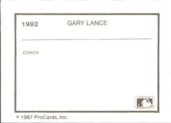 1987 ProCards #1992 Gary Lance Back