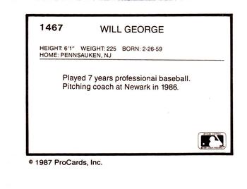 1987 ProCards #1467 Will George Back