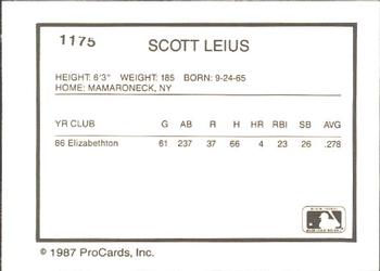 1987 ProCards #1175 Scott Leius Back