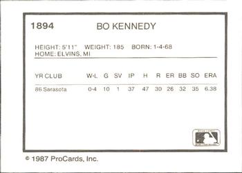 1987 ProCards #1894 Bo Kennedy Back