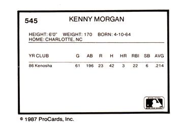 1987 ProCards #545 Kenny Morgan Back