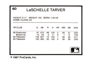 1987 ProCards #60 LaSchelle Tarver Back