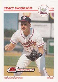 1991 Line Drive AAA #448 Tracy Woodson Front