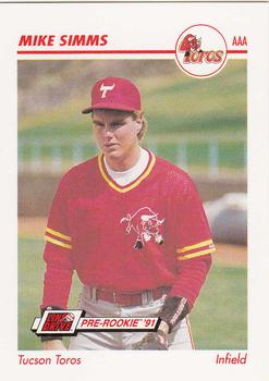 1991 Line Drive AAA #619 Mike Simms Front
