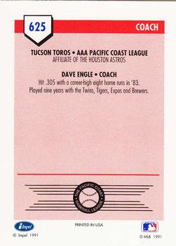 1991 Line Drive AAA #625 Dave Engle Back