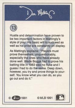 1991 Line Drive Don Mattingly #13 Don Mattingly Back