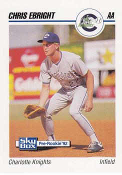 1992 SkyBox Team Sets AA #154 Chris Ebright Front
