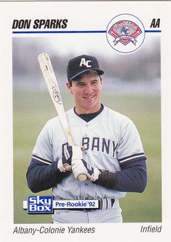 1992 SkyBox Team Sets AA #19 Don Sparks Front