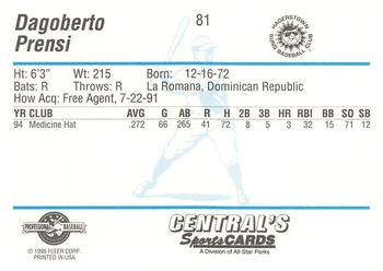1995 Fleer ProCards #81 Dagoberto Prensi Back