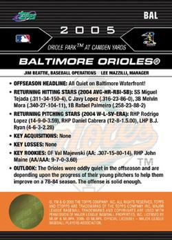 2005 Topps eTopps #4 Baltimore Orioles Back