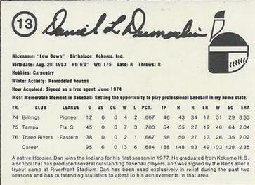 1977 Indianapolis Indians #13 Dan Dumoulin Back