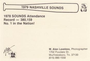 1979 Nashville Sounds #NNO Team Photo Back