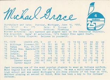 1980 Indianapolis Indians #4 Mike Grace Back