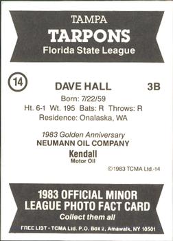1983 TCMA Tampa Tarpons #14 Dave Hall Back