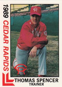 1989 Best Cedar Rapids Reds #25 Tom Spencer Front