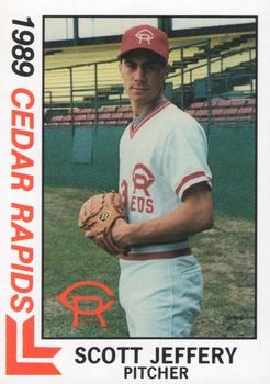 1989 Best Cedar Rapids Reds #3 Scott Jeffery Front