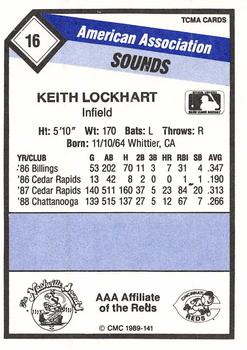 1989 CMC Nashville Sounds #16 Keith Lockhart Back