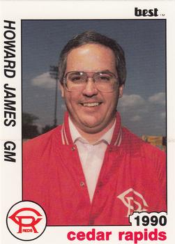 1990 Best Cedar Rapids Reds #27 Howard James Front