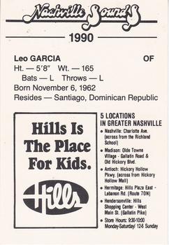 1990 Nashville Sounds #5 Leo Garcia Back
