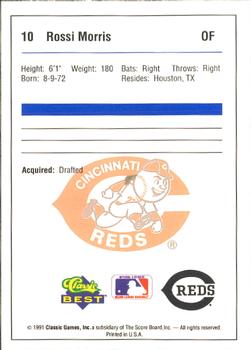 1991 Classic Best Princeton Reds #10 Rossi Morris Back