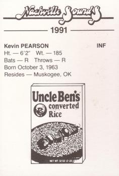1991 Nashville Sounds #NNO Kevin Pearson Back