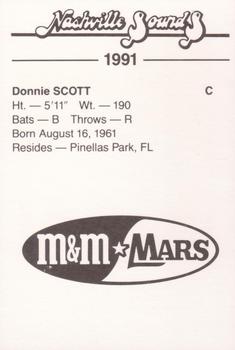 1991 Nashville Sounds #NNO Donnie Scott Back