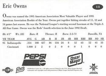 1996 Best Indianapolis Indians #18 Eric Owens Back