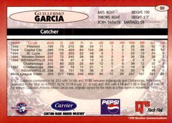 1998 Blueline Q-Cards Indianapolis Indians #20 Guillermo Garcia Back