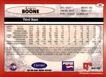 1998 Blueline Q-Cards Indianapolis Indians #22 Aaron Boone Back