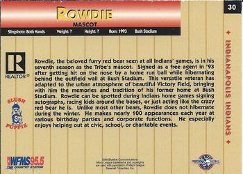 1999 Blueline Indianapolis Indians #30 Rowdie Back