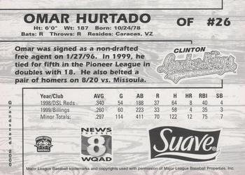 2000 Grandstand Clinton LumberKings #NNO Omar Hurtado Back