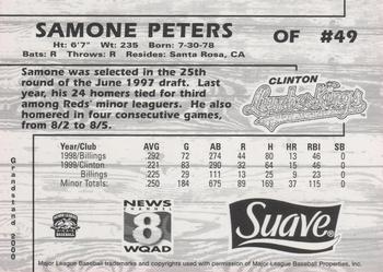 2000 Grandstand Clinton LumberKings #NNO Samone Peters Back