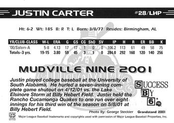 2001 Grandstand Mudville Nine #7 Justin Carter Back