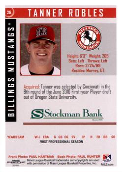 2010 Grandstand Billings Mustangs #NNO Tanner Robles Back