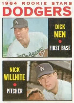 1964 Topps #14 Dodgers 1964 Rookie Stars (Dick Nen / Nick Willhite) Front