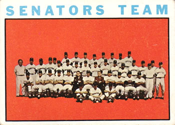 1964 Topps #343 Washington Senators Front