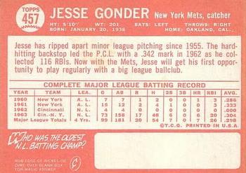 1964 Topps #457 Jesse Gonder Back