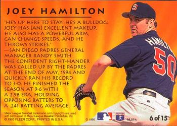 1995 Ultra - 2nd Year Standouts #6 Joey Hamilton Back
