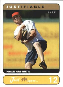 2002-03 Justifiable #12 Khalil Greene Front