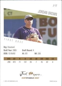 2007 Justifiable #JF-07 Jordan Brown Back