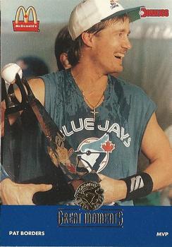 1993 Donruss McDonald's Toronto Blue Jays Great Moments #25 1992-WS MVP (Pat Borders) Front