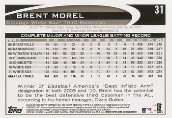 2012 Topps #31 Brent Morel Back