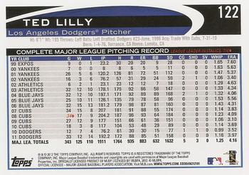 2012 Topps #122 Ted Lilly Back