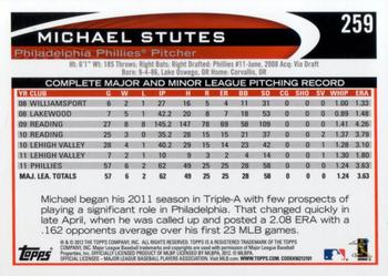 2012 Topps #259 Michael Stutes Back