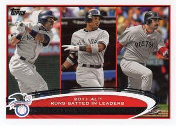 2012 Topps #33 2011 AL Runs Batted In Leaders (Curtis Granderson / Robinson Cano / Adrian Gonzalez) Front