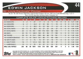 2012 Topps #44 Edwin Jackson Back