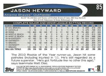 2012 Topps #85 Jason Heyward Back