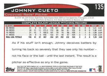 2012 Topps #135 Johnny Cueto Back
