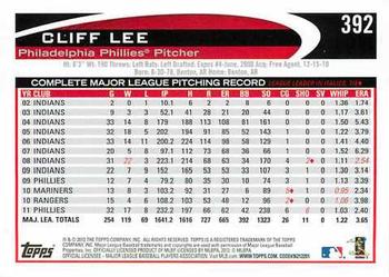 2012 Topps #392 Cliff Lee Back